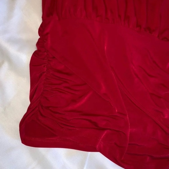 Symphony One Shoulder Red Cocktail Dress - Picture 6 of 9